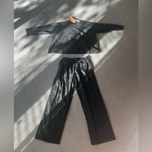 Deiji Studios Black Top and Pants Set - NWOT